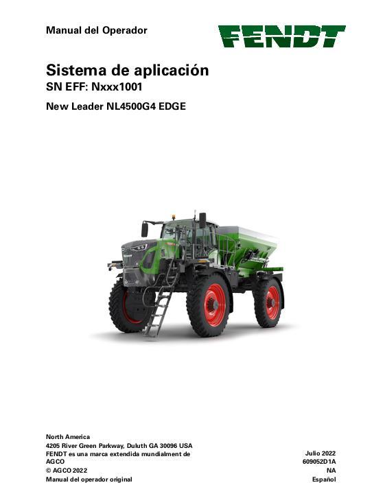 AGCO NL4500G4 EDGE (system, eff Nxxx1001, 2022) Operator Manual 609052D1A Spanish