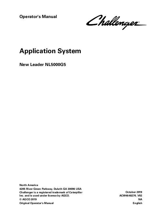 AGCO NL5000G5 TerraGator (system) Operator Manual ACW4648270 English