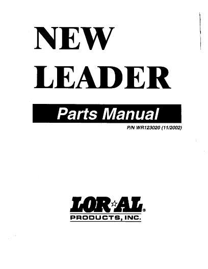 AGCO New Leader Applicator (Loral, dry system, 2002) Parts Book AG123020 English