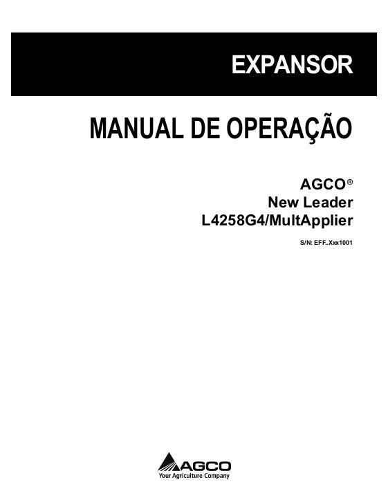 AGCO New Leader L4258G4 MultApplier Operator Manual 564329D1B Portuguese