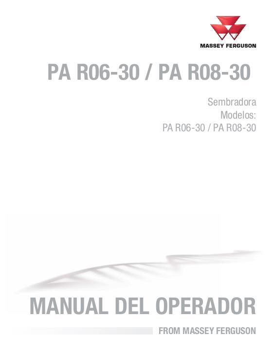 AGCO PA R06-30 R08-30 Planter Operator Manual ACX3481180 Spanish