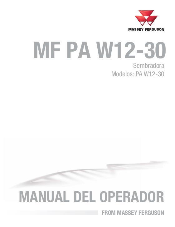 AGCO PA W12-30 Planter Operator Manual ACX3541680 Spanish