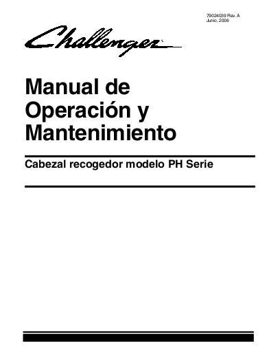AGCO PH Series Pickup Header (2005) Operator Manual 79024039A Spanish