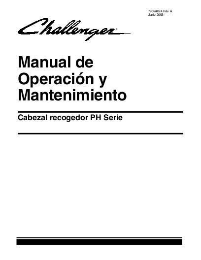 AGCO PH Series Pickup Header (2006) Operator Manual 79024074A French
