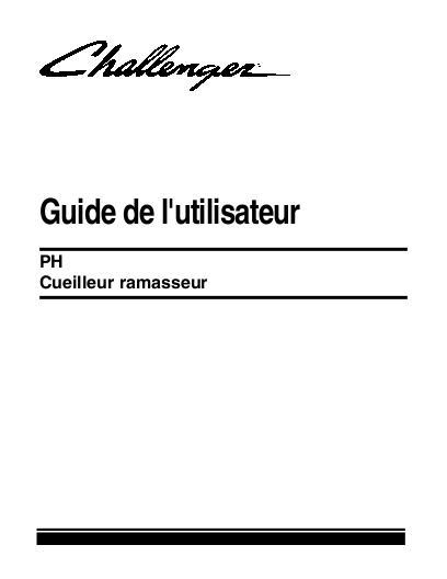 AGCO PH Series Pickup Header (2007) Operator Manual 700729497B French