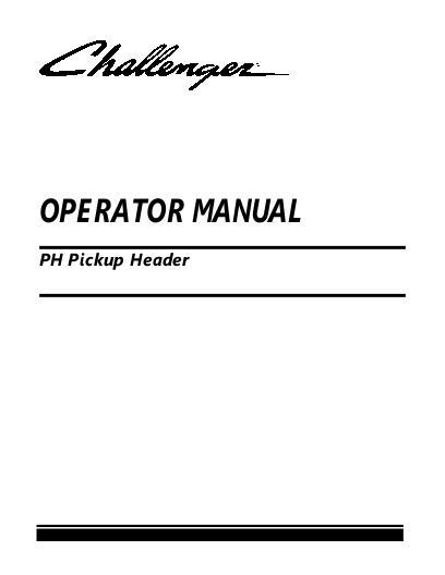AGCO PH13 PH15 Pickup Header (eff sn SR41101) Operator Manual 700729495B English