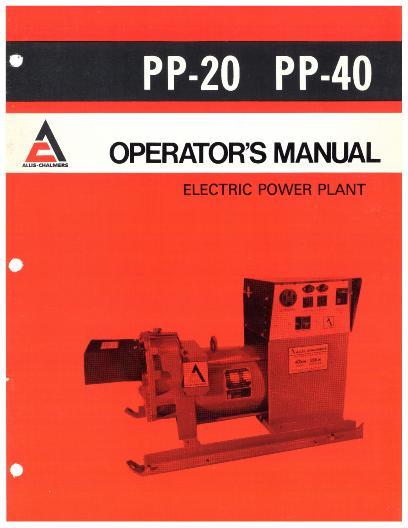 AGCO PP20 PP40 Electric Power Plant Operator Manual 79005005 English