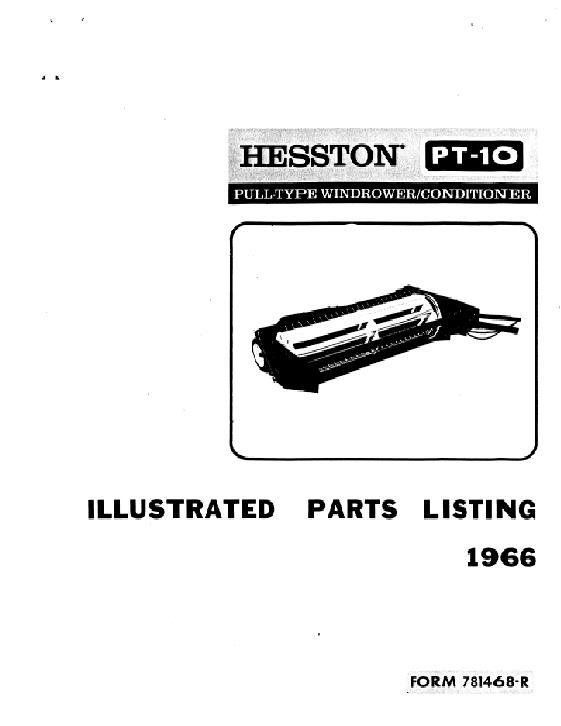 AGCO PT10 Mower Conditioner (pull-type, 1966) Parts Book 781468 English