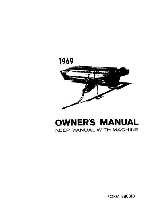 AGCO PT10 Mower Conditioner (pull-type, 1969) Operator Manual 880310 English