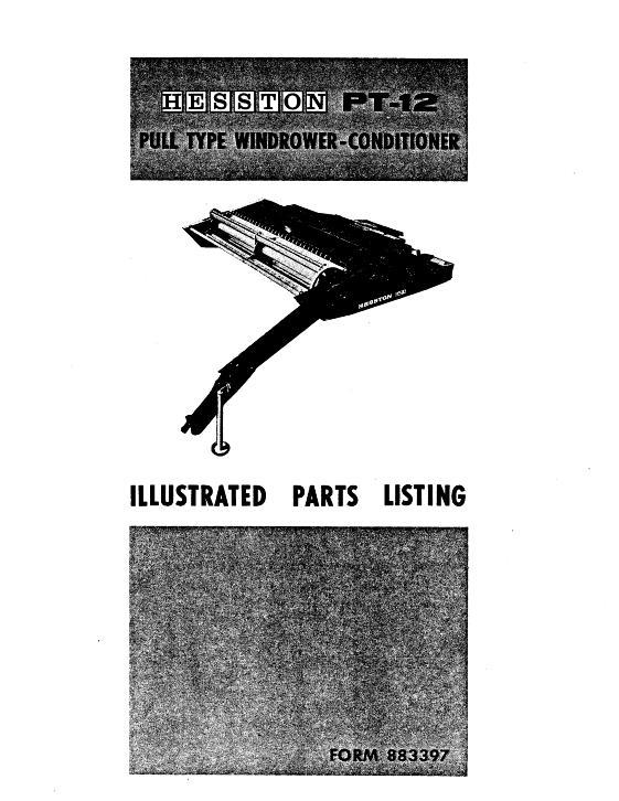 AGCO PT12 Mower Conditioner (pull-type, 1970) Parts Book 883397 English