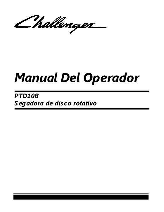 AGCO PTD10B Rotary Disc Mower Operator Manual 700734824A Spanish