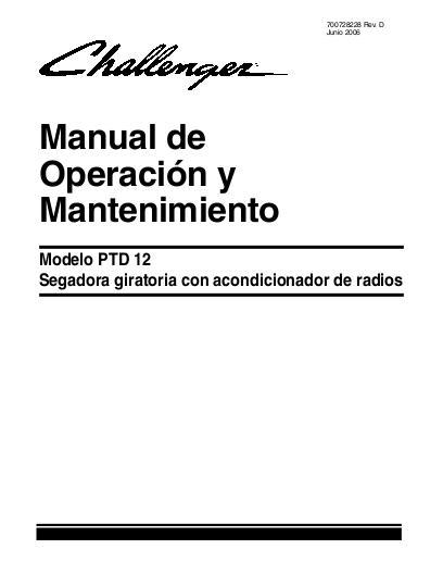 AGCO PTD12 Mower Conditioner (w spoke conditioner) Operator Manual 700728228D Spanish