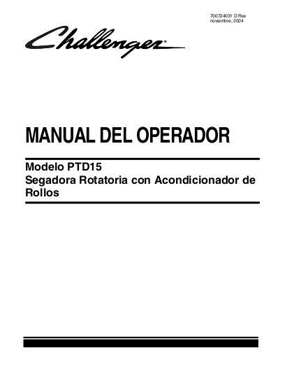 AGCO PTD15 Mower Conditioner Operator Manual 700724031D Spanish