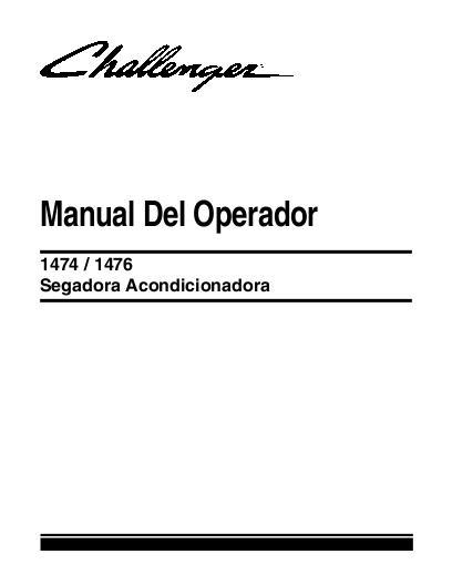 AGCO PTS14 1474 1476 Mower Conditioner Operator Manual 700727014F Spanish