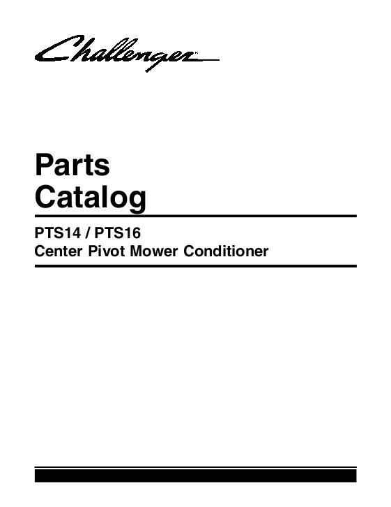 AGCO PTS14 PTS16 Mower Conditioner (center pivot) Parts Book 700722400E English
