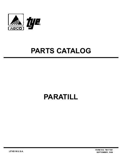 AGCO Paratill Subsoiler (1999) Parts Book 79017561 English