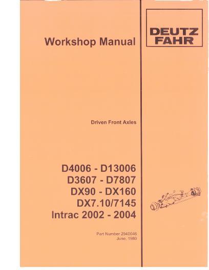 AGCO Power Front Axle (section, various models) Service Manual 2940046 English
