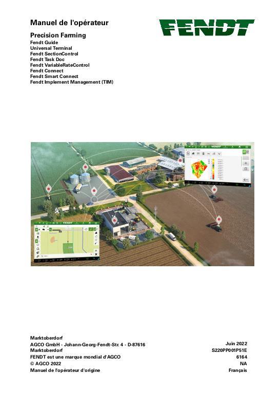 AGCO Precision Farming (later tractors, NT03 display) Operator Manual 72671078 French