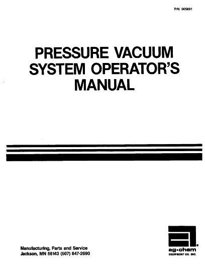AGCO Pressure Vacuum (system) Operator Manual AG005691 English