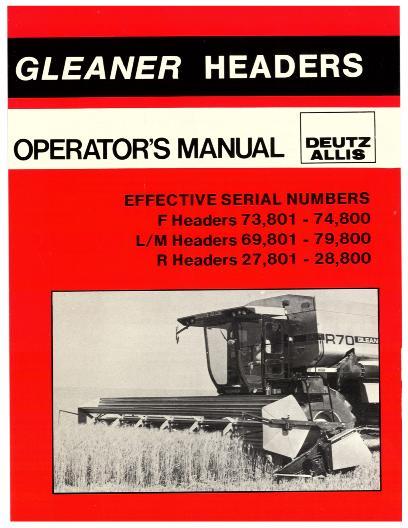 AGCO R Series Header (27801-28800) Operator Manual 71355691 English