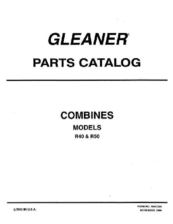 AGCO R40 R50 Combine Parts Book 79017236 English