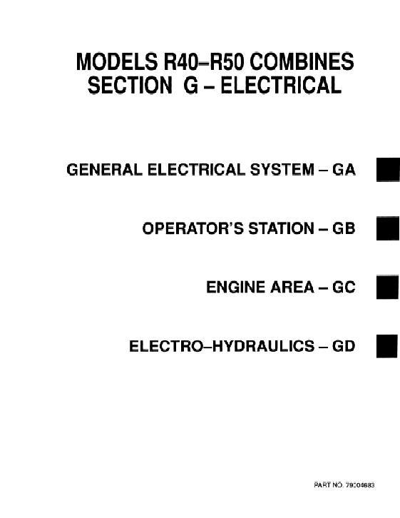AGCO R40 R50 Combine (electrical) (section) Service Manual 79004683 English