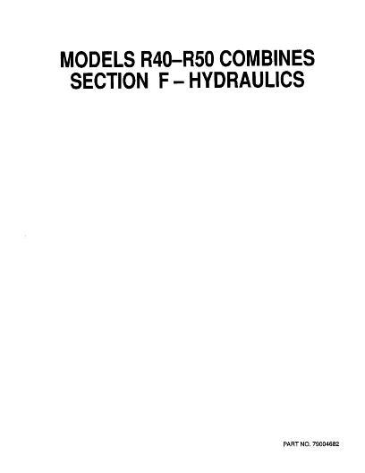 AGCO R40 R50 Combine (hydraulics) (section) Service Manual 79004682 English