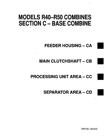 AGCO R40 R50 Combine (processor) (section) Service Manual 79004679 English