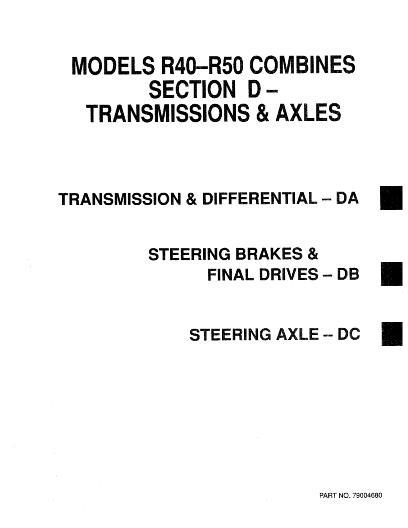 AGCO R40 R50 Combine (transmission) (section) Service Manual 79004680 English