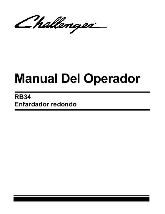 AGCO RB34 Round Baler Operator Manual 700723150D Spanish