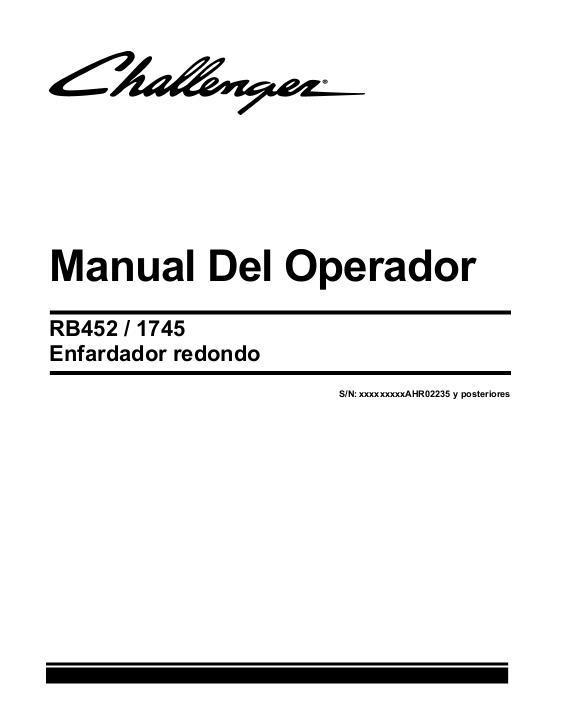 AGCO RB452 1745 Round Baler Operator Manual 700733254C Spanish