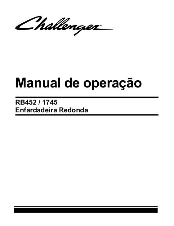 AGCO RB452 1745 Round Baler Operator Manual 700742210C Portuguese