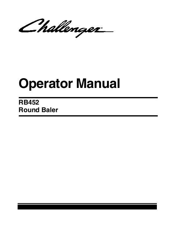 AGCO RB452 Round Baler Operator Manual 700721929F English