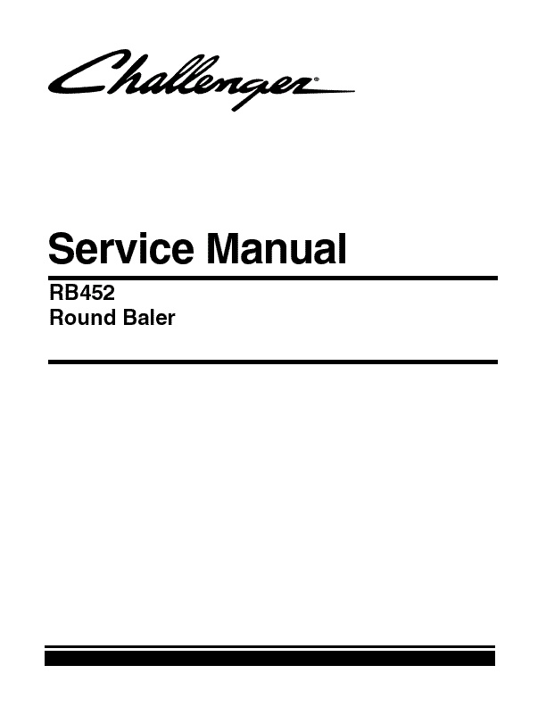 AGCO RB452 Round Baler Service Manual 79033773A English