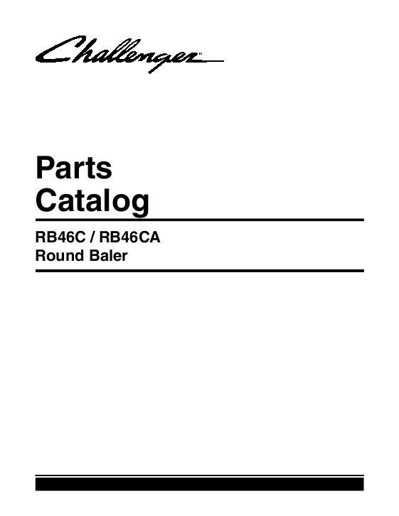 AGCO RB46C RB46CA Round Baler Parts Book 700734777C English