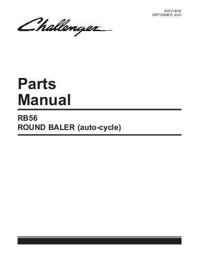 AGCO RB56 Round Baler Parts Book 700721491B English