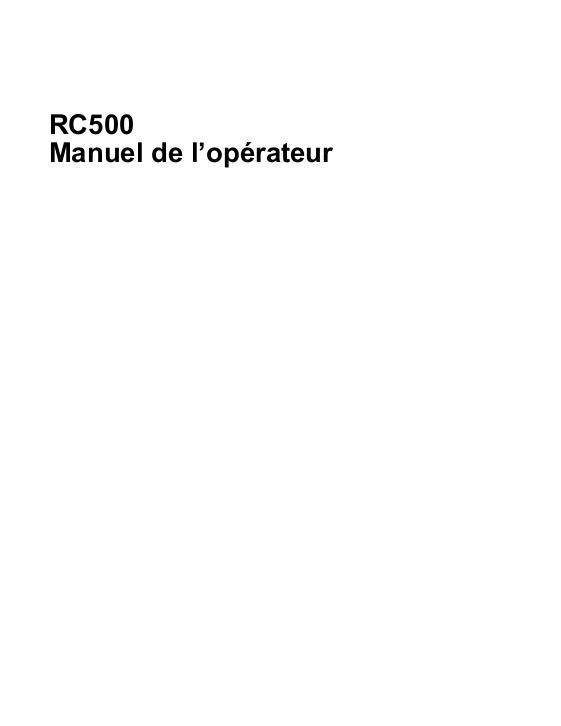 AGCO RC500 Mower Operator Manual 4283421M1 French