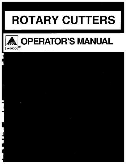 AGCO RC5010 RC5015 RC5115 Rotary Cutter Operator Manual 3644300M91 English