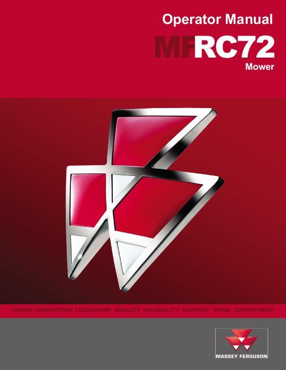 AGCO RC72 Rotary Mower Operator Manual 4283417M1 English