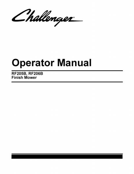 AGCO RF205B RF206B Finish Mower Operator Manual 79025159A English