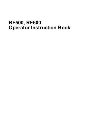 AGCO RF500 RF600 Finishing Mower Operator Manual 4283049M1 English
