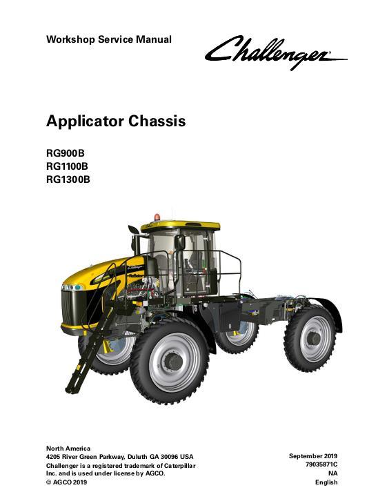 AGCO RG900B RG1100B RG1300B RoGator (tier 4f chassis) (packet) Service Manual 79035871C English