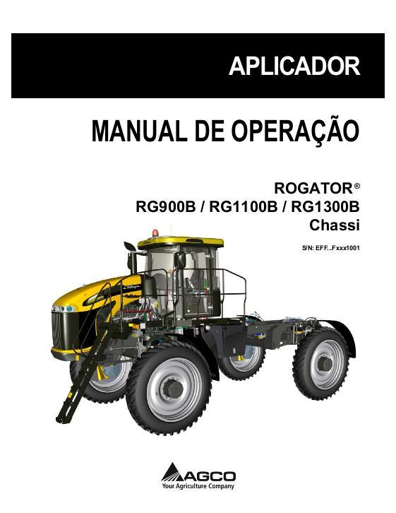 AGCO RG900B RG1100B RG1300B Rogator Chassis OM PT Operator Manual 572674D1C Portuguese