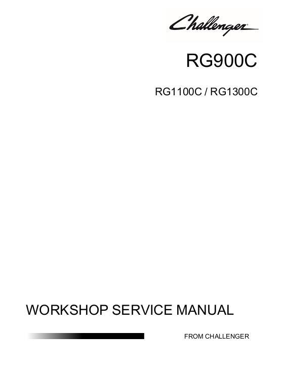 AGCO RG900C RG1100C RG1300C Applicator Chassis (packet) Service Manual 79037219D English