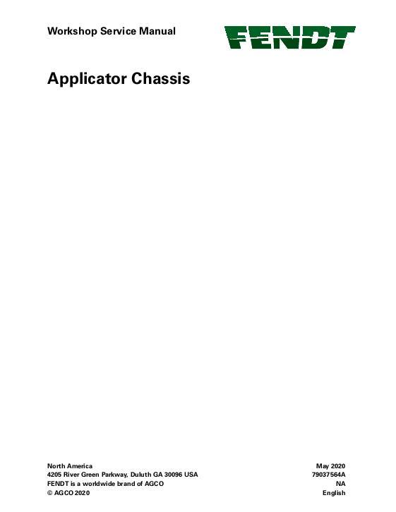 AGCO RG900C RG1100C RG1300C RoGator (chassis) (packet) Service Manual 79037564A English