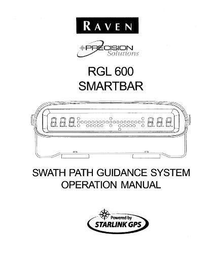 AGCO RGL 600 Raven Smartbar Path Guidance Operator Manual AG137746 English