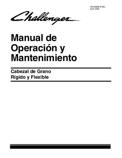 AGCO RH & FH Grain Header Operator Manual 700728362B Spanish