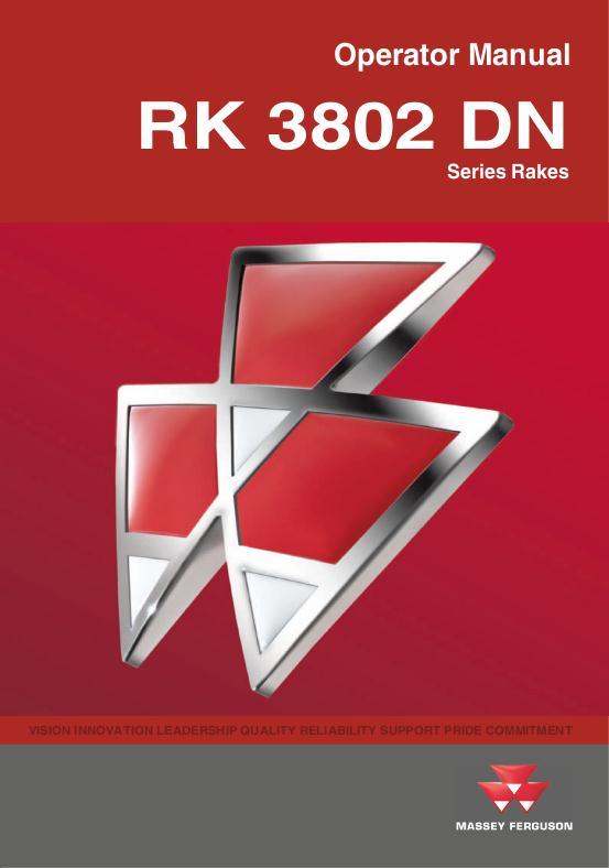 AGCO RK3802DN Rake Operator Manual FEL167506A English