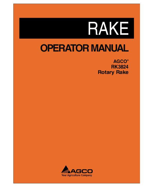 AGCO RK3824 Rake Operator Manual FEL166437A English