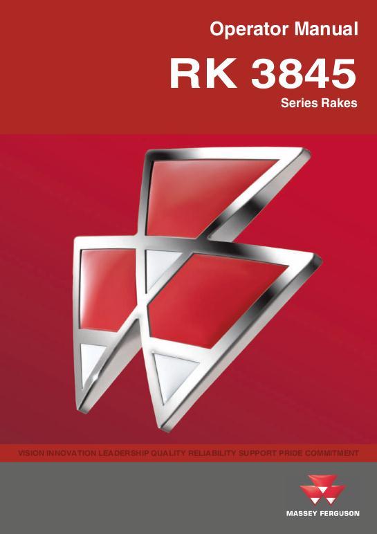AGCO RK3845 Rake Operator Manual FEL167509A English